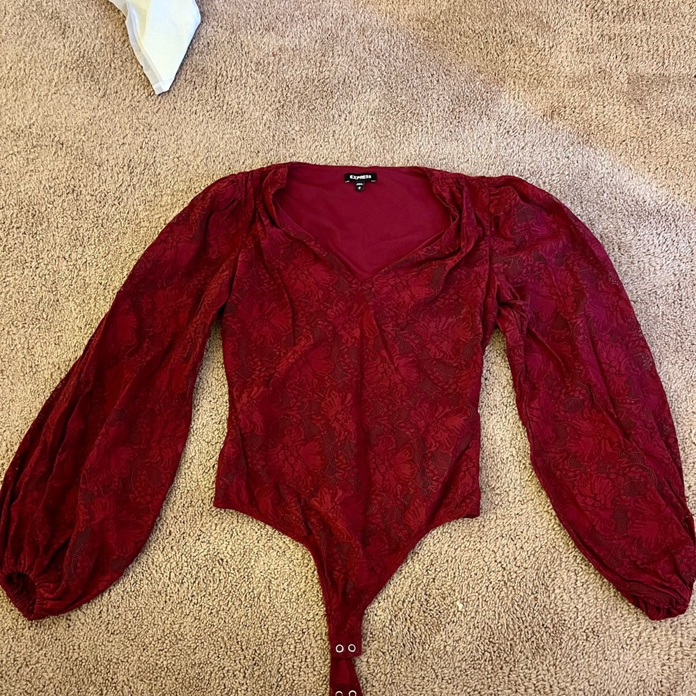 Maroon Express Lace Bodysuit size M